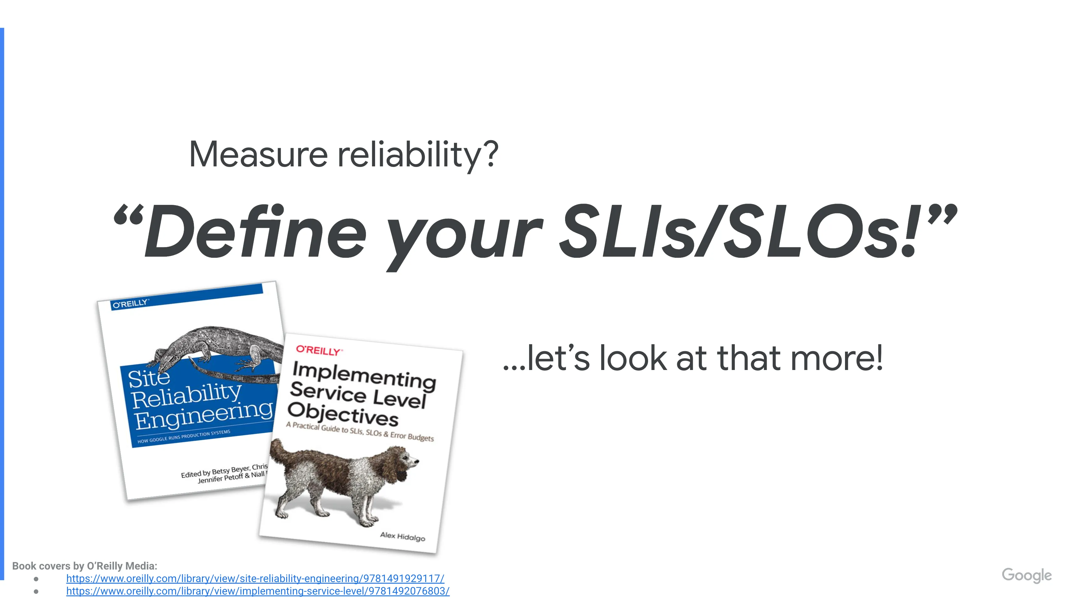 Define your SLIs/SLOs