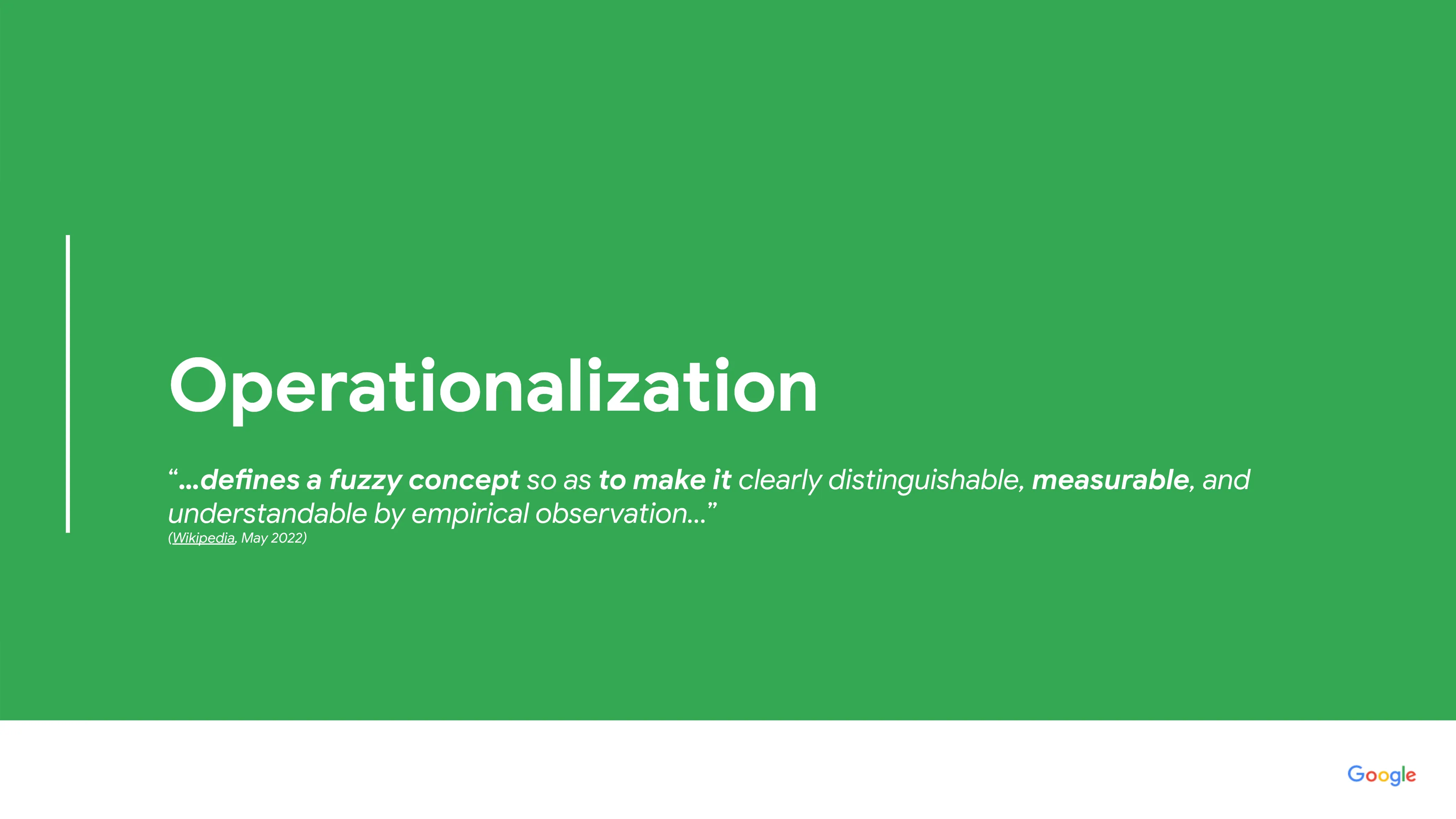 Operationalization